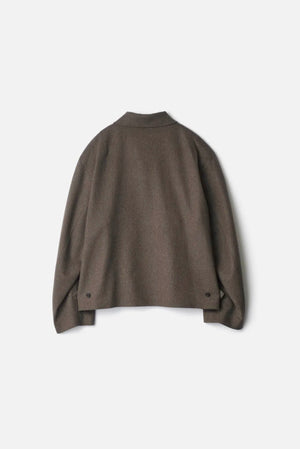 ssstein Wool Doeskin Zip Short Jacket Taupe