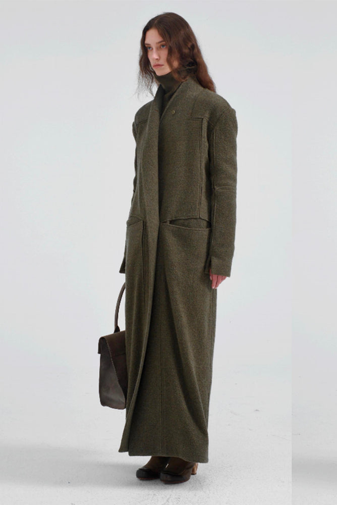 Wool Slik Coat Green