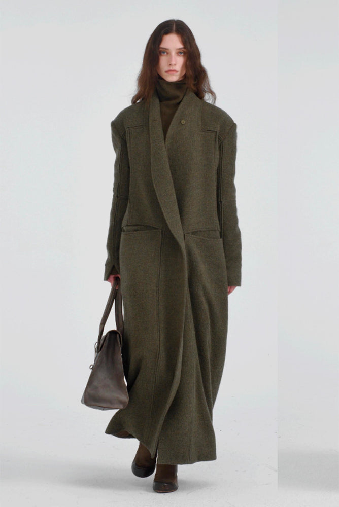 Wool Slik Coat Green