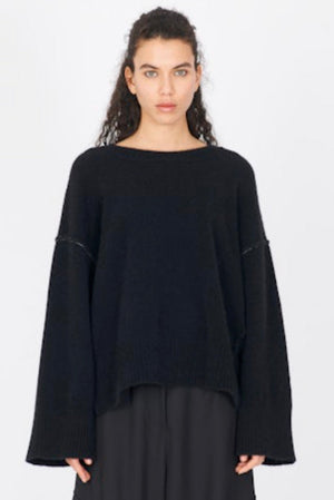 Yak Boxy Sweater Black
