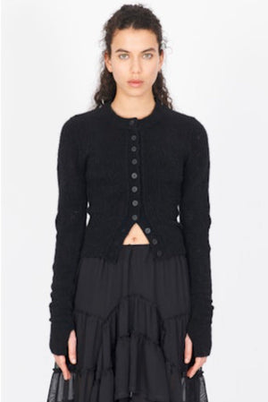 Yak Mesh Cardigan Black