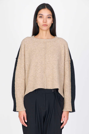 Isabel Benenato Yak Mix Colour Crewneck