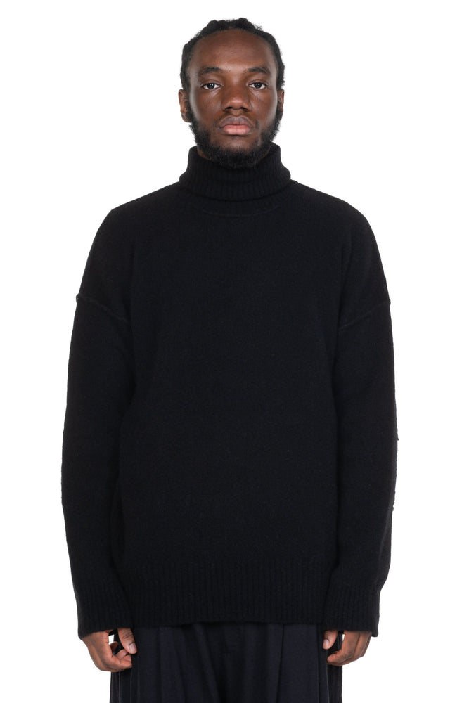 Yak Turtleneck Sweater Contrast Stitching