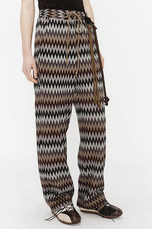 Zig Zag Wide Leg Track Pants