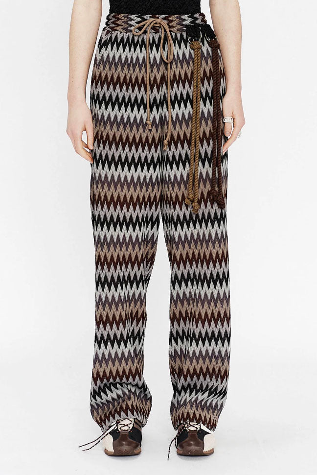 Zig Zag Wide Leg Track Pants