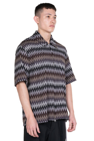 Zig Zag Zip Up Box Shirt