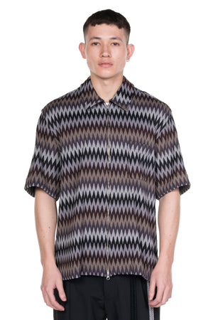 Zig Zag Zip Up Box Shirt