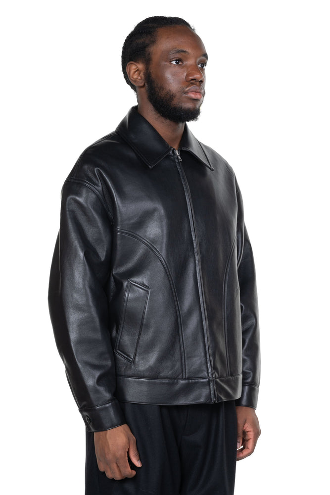 Zip Jacket Regenerated Leather Black