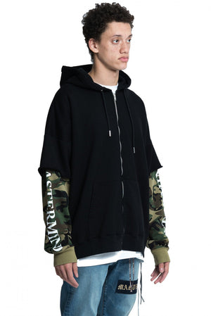 side Mastermind World Black and Camo Hoodie