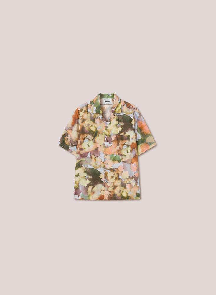 Nanushka Bodil Twill Silk Shirt Watercolor