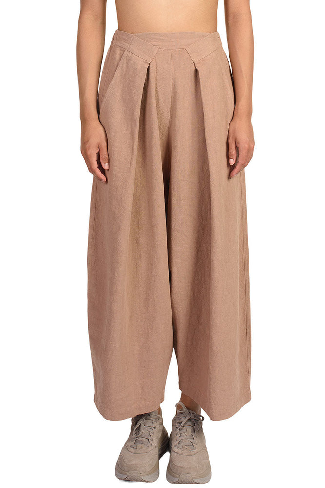 Monica Cordera Cork Pleat Front Ramie Pants
