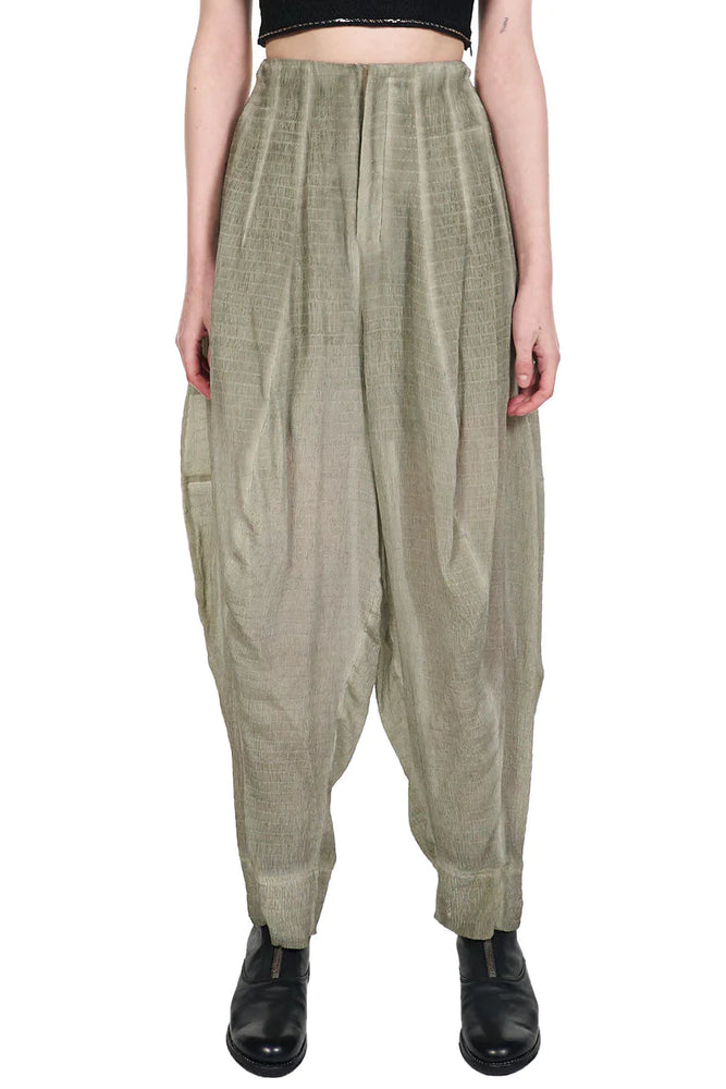 Phaedo High Rise Tapered Stretch Silk Trousers