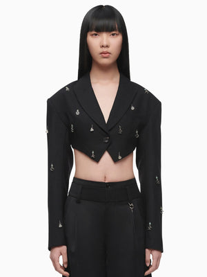 Feng Chen Wang Jade Stone Embellished Jacket