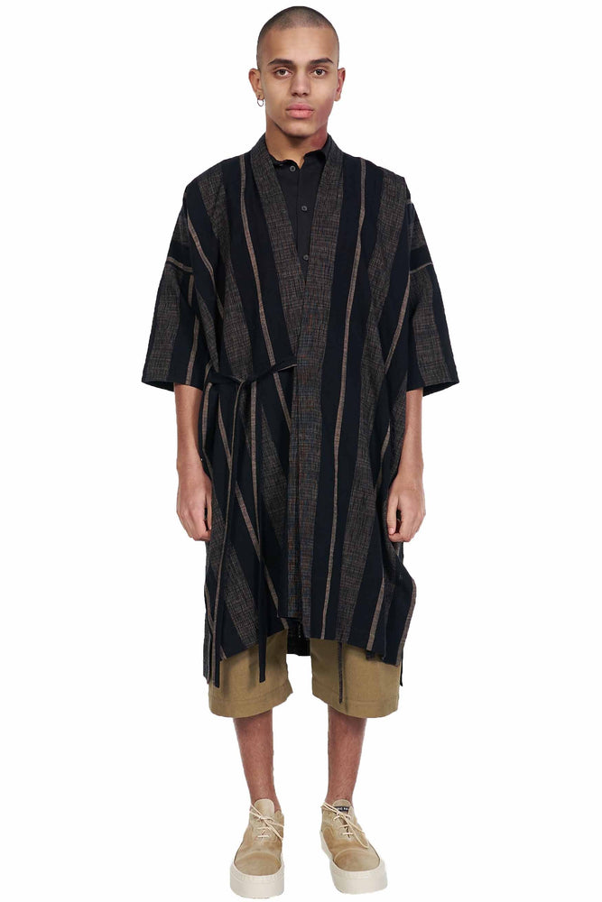 Jan-Jan Van Essche Bold Stripped Wrap Over Kimono