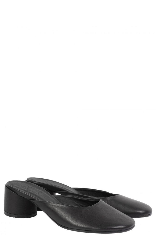 MM6 Black Heel mules