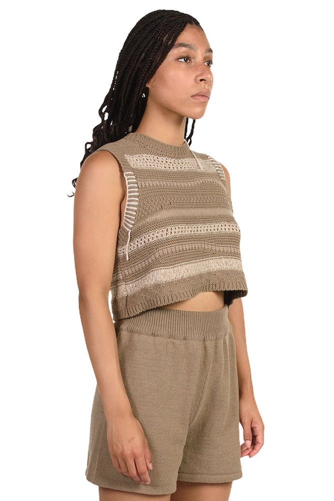 Monica Cordera Taupe Patched Waistcoat 