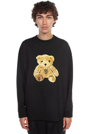 We11done Black Embroidered Teddy Long Sleeve T-shirt