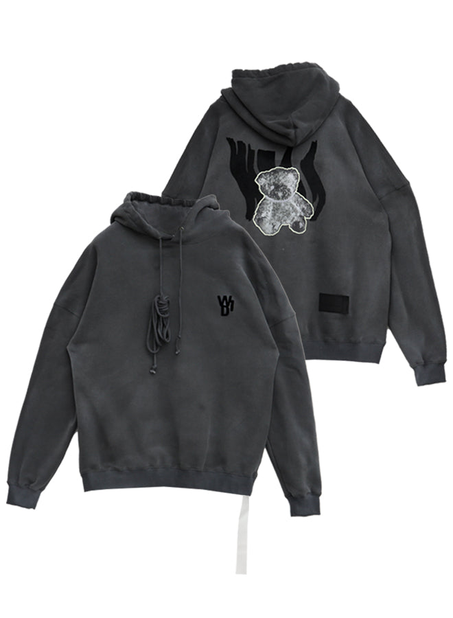 We11done Black Glow In The Dark Teddy Hoodie