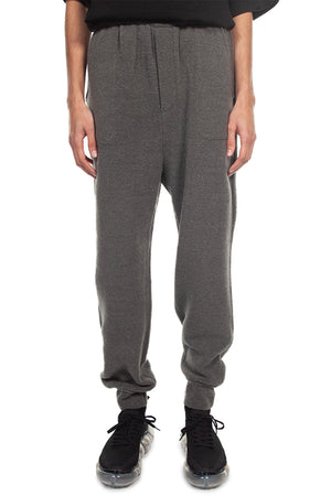 We11done Grey Felted Knit Trouser for Men