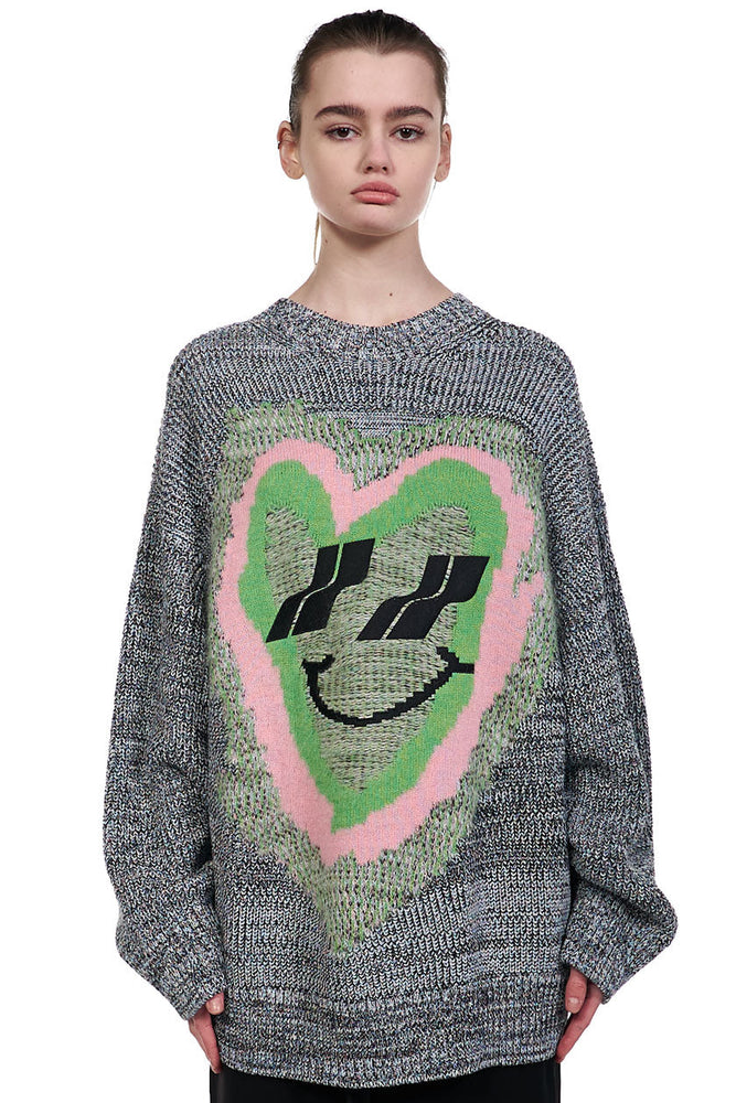 We11done Heart Graphic Sweater