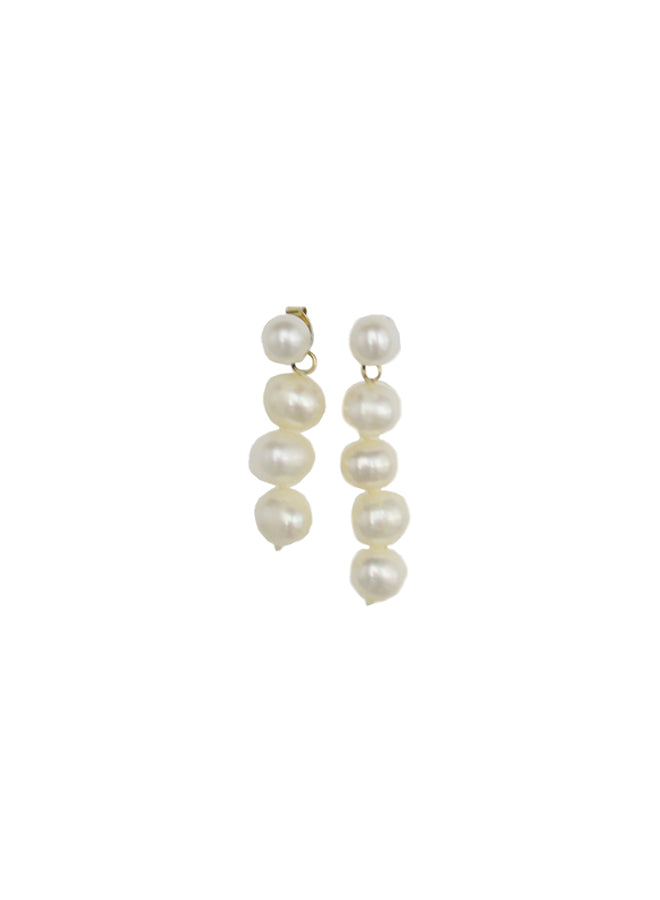 We11done Silver Pearl Drop Earring