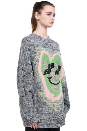 We11done Heart Graphic Sweater