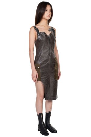 Andersson Bell Sadie Cracked Faux Leather Dress