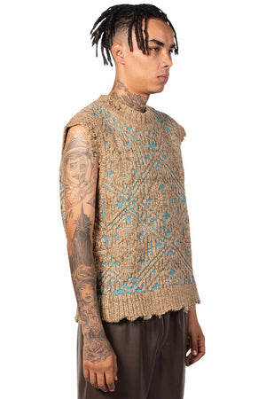 Andersson Bell Jacquard Heavy Crew Neck Knit Vest