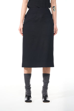 Attempt Black Wool Skirt
