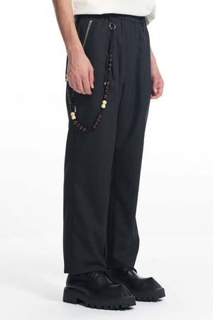 Attempt Black Woody Chain Casual Trousers