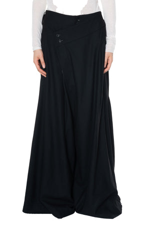 Black Overlapping Trousers