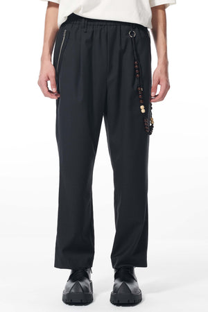 Attempt Black Woody Chain Casual Trousers