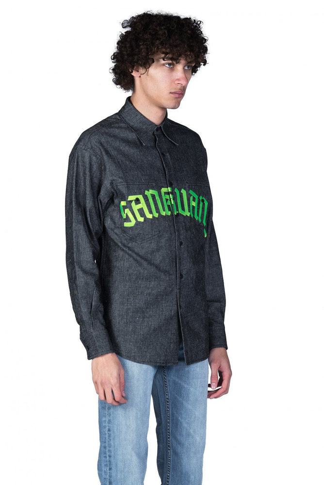 Sankuanz Black Denim Logo Shirt
