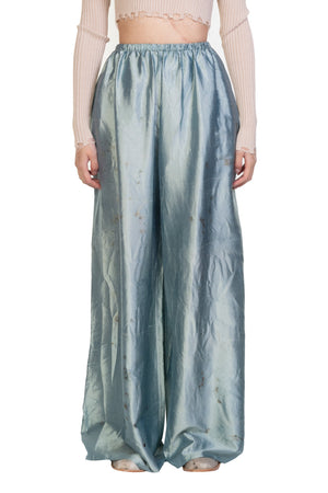 Blue Silk Dyed Trousers