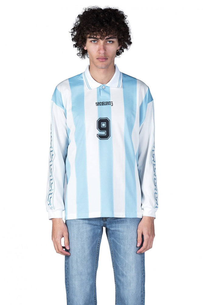 Sankuanz Blue Stripe Football Jersey 