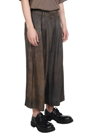 Ziggy Chen Copper Brown Pleated Extra Wide Leg Trousers