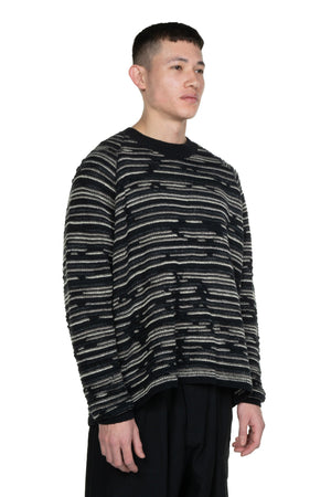 Crewneck Sweater Linen Cotton Black