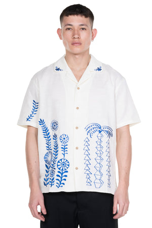 Ecru May Embroidery Open Collar Shirt