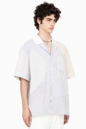 Feng Chen Wang Short Sleeve Patchwork Shirt