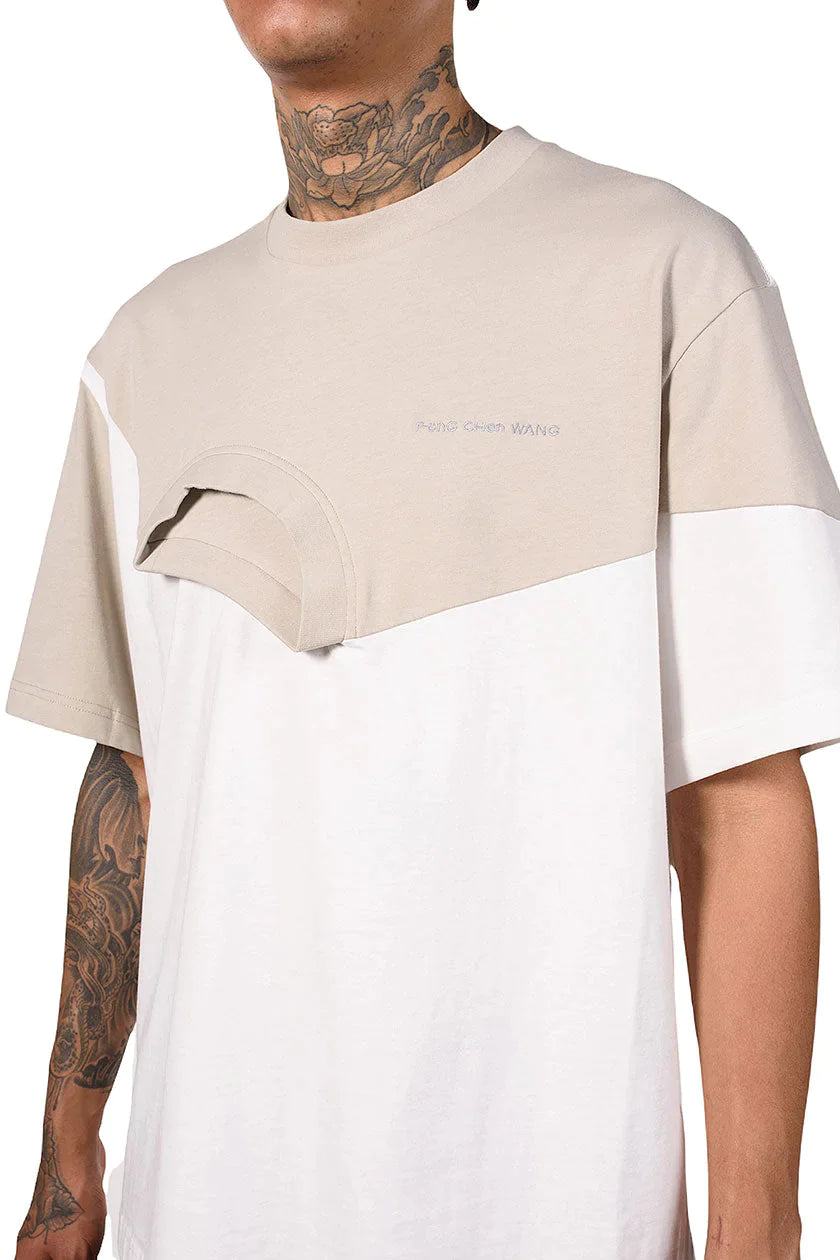 Feng Chen Wang Double Collar T-shirt White | UJNG Feng Chen Wang Double Collar T-shirt White | UJNG