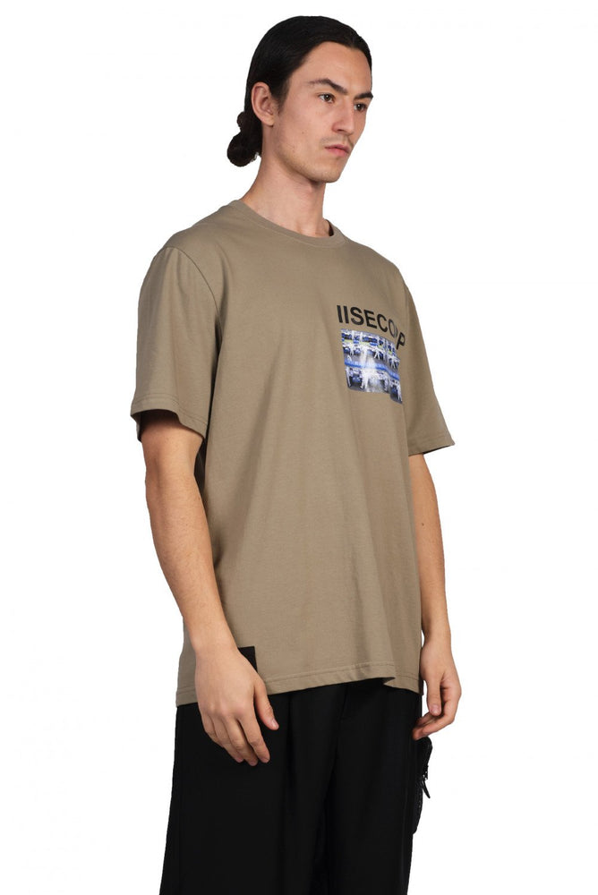 IISE Khaki Printed T-shirt for men