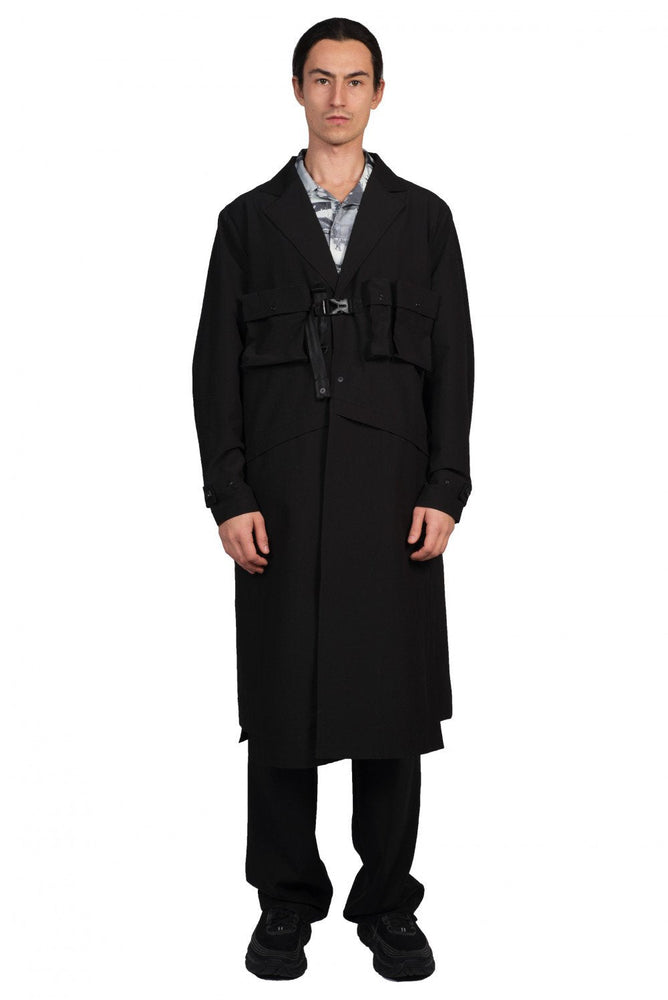 IISE Black Utility Trench Coat