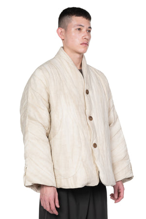 Ivory White Padded Kimono Jacket