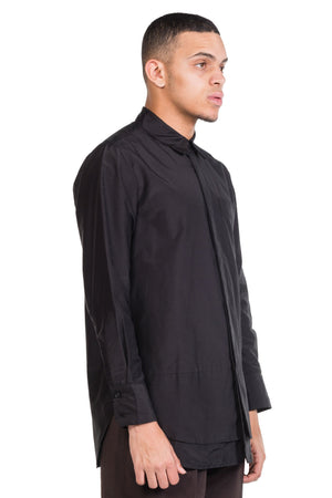 Joe Chia Fade Pocket Double Layered Shirt Black