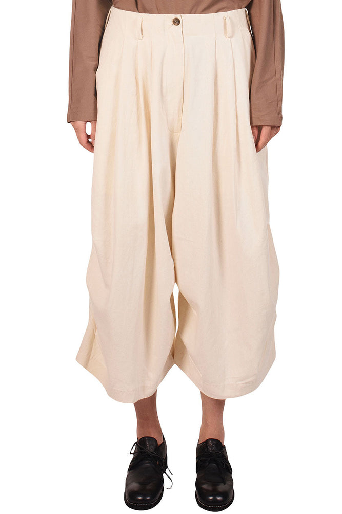 Kar Ivory Cotton Trousers for Women