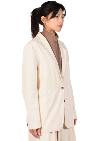 Kar Ivory Cotton Blazer for Women