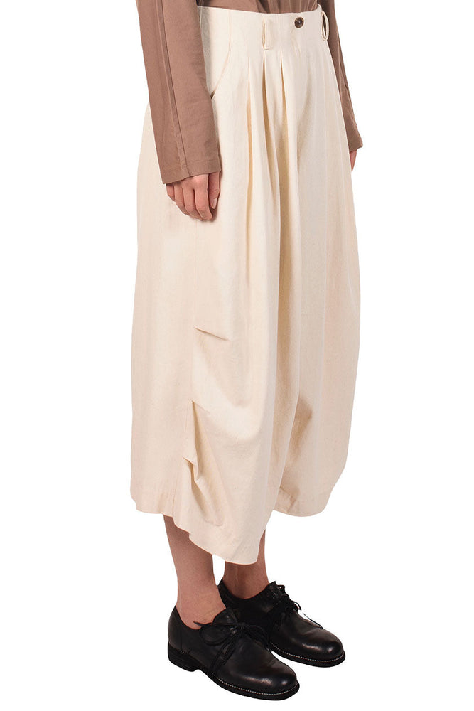Kar Ivory Cotton Trousers for Women