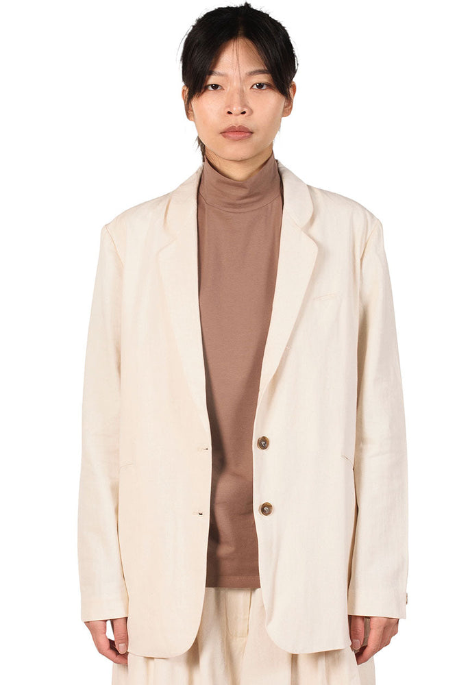 Kar Ivory Cotton Blazer for Women