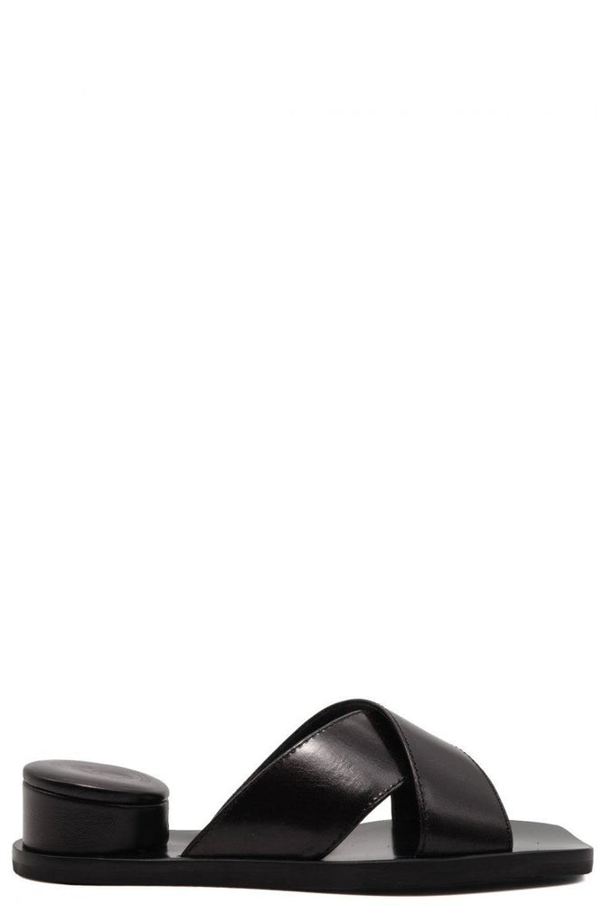 MM6 Black Exposed Heel Sandals