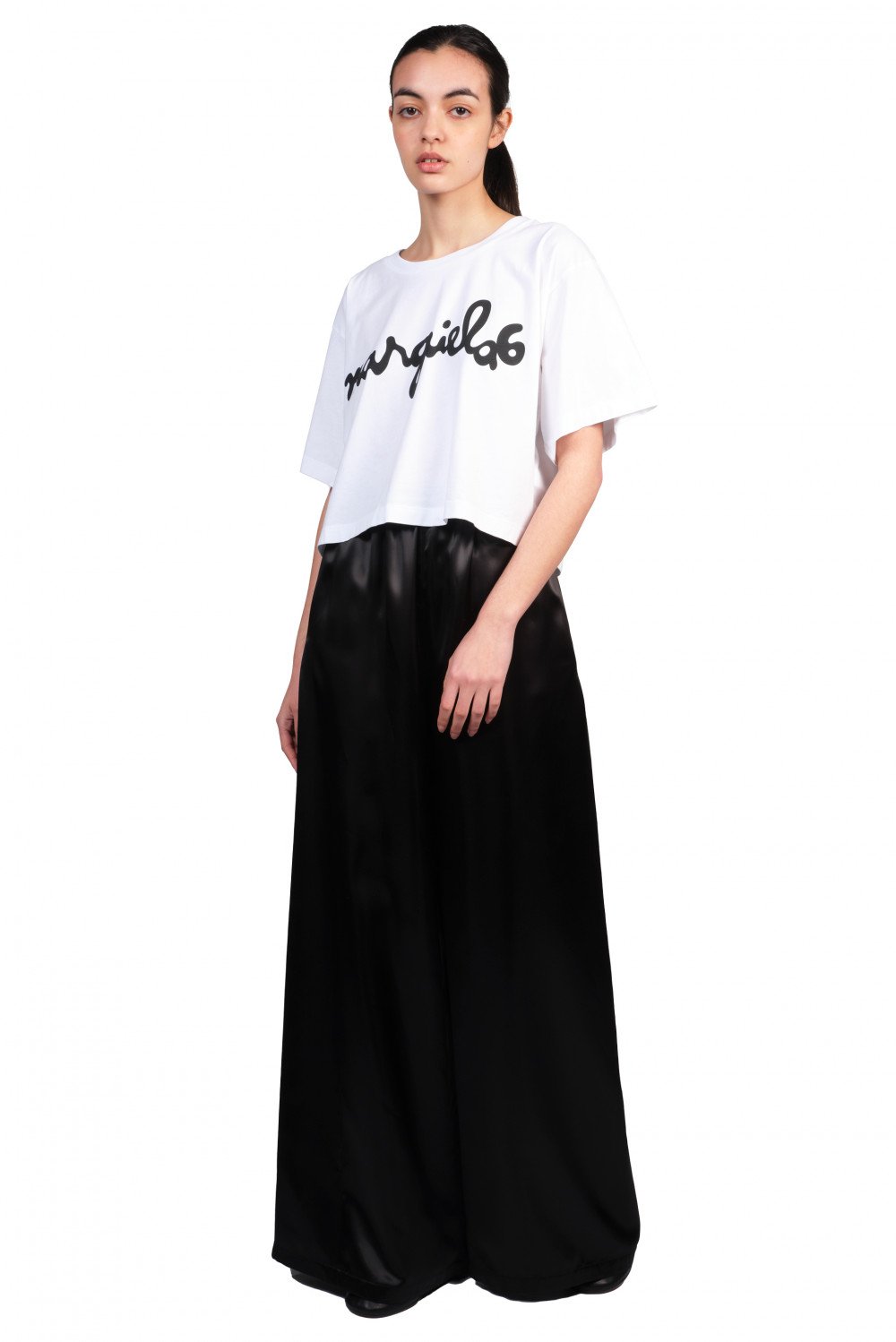 MM6 Maison Margiela Black Wide Leg Trousers for Women